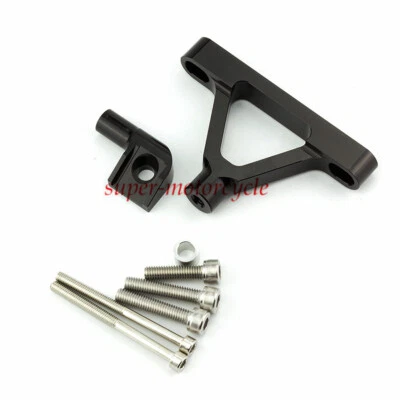适用于 Ninja ZX6R 2007 - 2008 2008 年转向阻尼器稳定器支架安装黑色数控 — 第 1/4 张图片