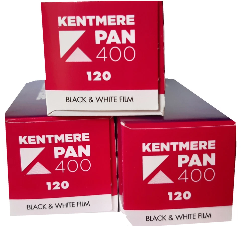 3 x Kentmere  Pan (BY ILFORD) 400 120 ROLL  B&W CAMERA FILM - POST FREE - Image 1 of 1