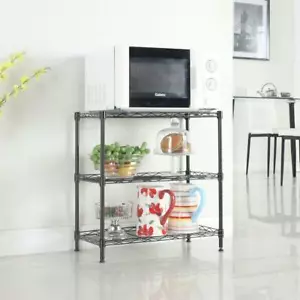 Kitchen Baker Rack Utility Microwave Oven Stand Storage Workstation Shelf Black - Picture 1 of 4