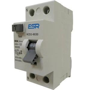 30mA RCD 25 40 63 or 80 Amp DIN Rail Earth Fault Circuit Protection RCCB Breaker - Picture 1 of 13