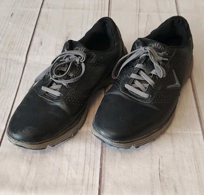 Callaway Balboa Mens Golf Cleats Sz 10.5 Black Leather Lace Up Round Toe Shoes - Image 1 of 4