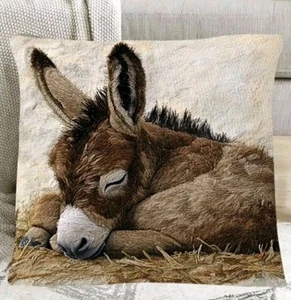 Beautiful Sleeping Donkey cushion Covers Scatter Cushions - Picture 1 of 2