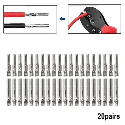 High Load Capacity Male And Female Solar Cable Pin Terminals (20 Pairs) - Image 1 of 4