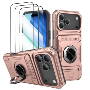 Case For iPhone 17 Air Pro Max W/ Magnetic Kickstand + 3x Screen Protectors - Picture 1 of 19