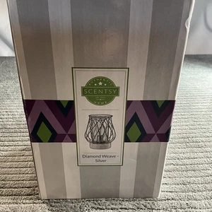 Scentsy Full Size Wärmer Diamond Weave Silber Neu im Karton - ohne Knolle - Bild 1 von 2