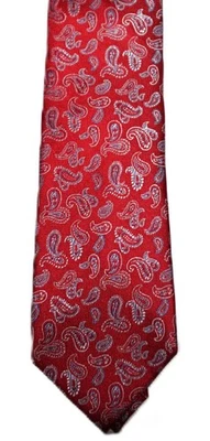 Corbata para hombre hecha a mano extra larga 100 % seda roja cachemira 62" x 3 1/2" Roundtree Yorke Foto 1 de 4