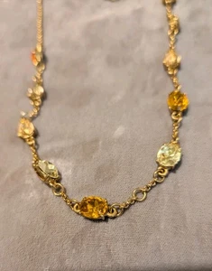 Oscar de la Renta Dainty topaz Citron necklace USA - Picture 1 of 4