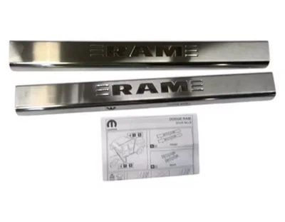 OEM 2013-2018 RAM 1500 2500 3500 FRONT DOOR SILL SCUFF IS PLATE KIT 82212427AB - Image 1 of 4