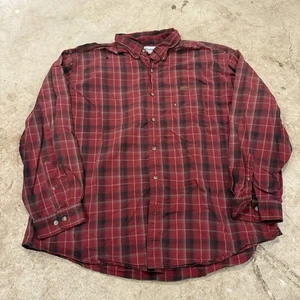 Carhartt Hemd Herren 3XL rot kariert Baumwolle Langarm Knopf S192 DKR Logo - Bild 1 von 9