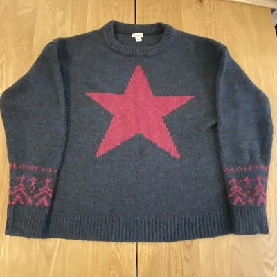 Suéter Sundance Azul/Rosa Estrella Manga Larga Para Mujer XL Tejido Súper Suave Foto 1 de 4