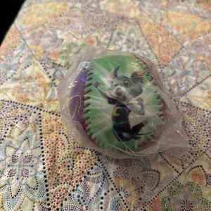 Chuck E Cheese Autograph Signed Hardball Baseball Purple & Green Rare New Sealed - Picture 1 of 4