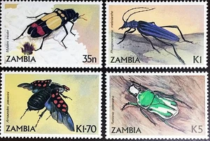 👉 ZAMBIA 1986 BEETLES MNH **  unmounted  INSECTS, NATURE - Picture 1 of 1