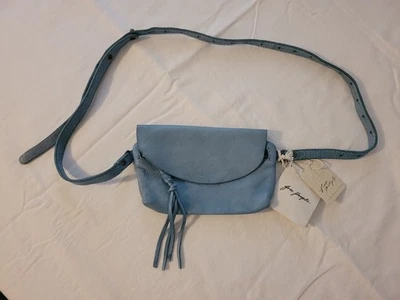 全新带标签 Free People We The Free Rider 斜挎包 巴黎蓝色皮革 — 第 1/4 张图片