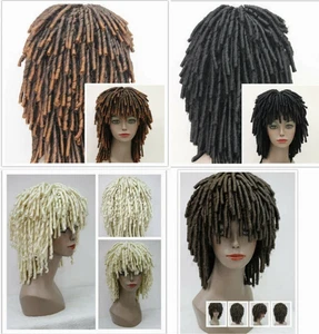 Pelucas estilo rasta rizos cortos rollos pelo drama cosplay fiesta peluca mujer - Imagen 1 de 11
