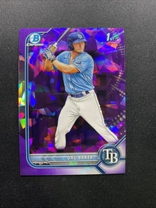 2022 Bowman Chrome Sapphire Dru Baker 1st Bowman Purple Refractor #/25 #BCP-176 - Picture 1 of 2