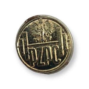 Polish Weightlifting Federation Lapel Pin Vintage Gold Tone Circular - Picture 1 of 4