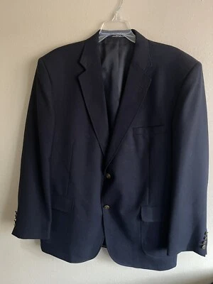 Размер 44L подержанный Barrington темно-синий шерстяная смесь две пуговицы куртка блейзер - Изображение 1 из 4