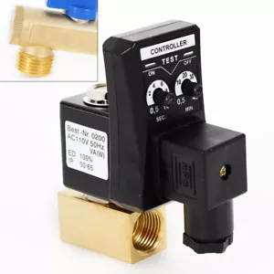 Valvola di scarico elettronica temporizzata automatica 1/2" 110V serbatoio acqua compressore aria - Foto 1 di 12