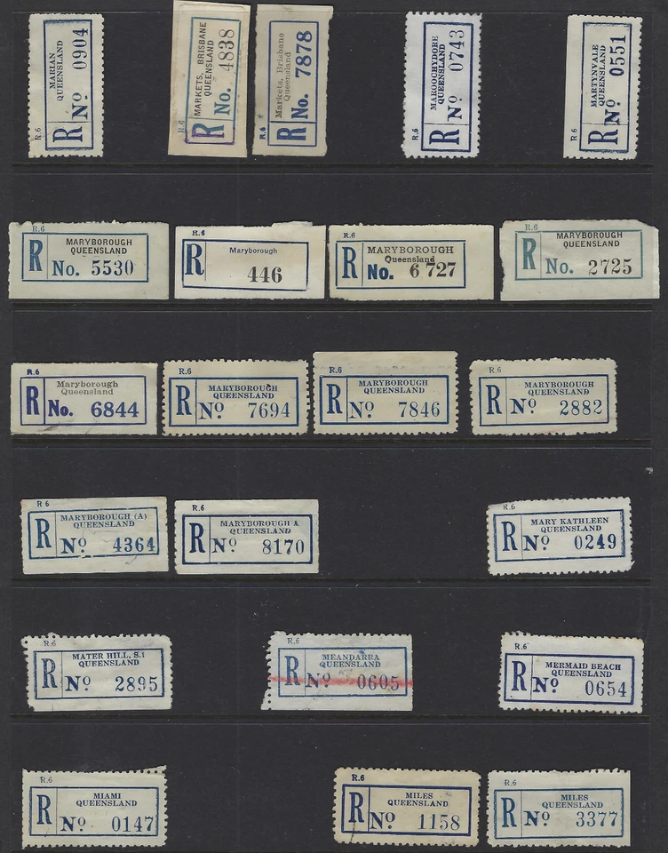 Etiquetas de registro de Australia Queensland Marian, Maryborough, Miami, millas ++ Foto 1 de 1