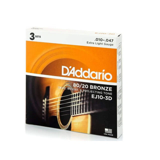 D'Addario EJ10-3D Bronze Acoustic Guitar Strings - String Gauge (EJ10-3D)