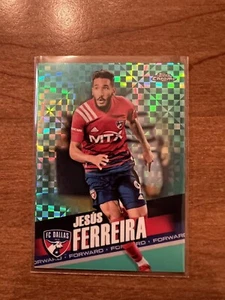 2022 Topps Chrome MLS Jesus Ferreira Aqua X Fractor Refractor USMNT USA Dallas - Picture 1 of 2
