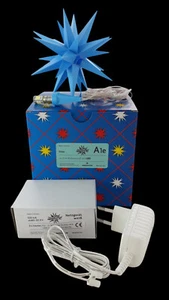 Herrnhuter Stern A1e blau LED 13cm mit Netzgerät für Innen NEU und OVP - Bild 1 von 4