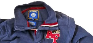 Abercrombie & Fitch Mens Blue 1/4 Zip Pullover Sweatshirt 1892 XL Velvet Ribbing - Picture 1 of 8