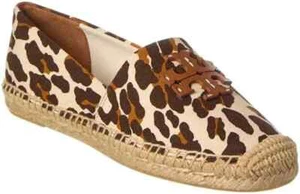 Nuovo con scatola $248,00 tory burch Espadrillas monogramma in tela e pelle. Taglia: 9 - Foto 1 di 5