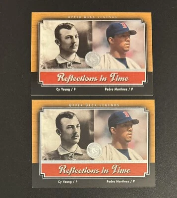 (2) Lote Cy Young & Pedro Martínez 2001 Upper Deck Legends Reflections in Time R2 Foto 1 de 2