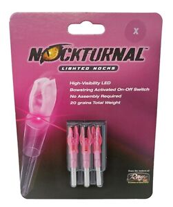 Rage Nockturnal X High Visibility LED Lighted Arrow Nocks 3pk Pink NT-512