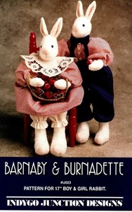 Barnaby & Burnadette Rabbits Craft Sewing Pattern by Indygo Junction IJ023 - Picture 1 of 2