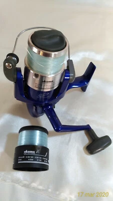 MULINELLO DA PESCA OKUMA CHASER AX-40F - 2 bobine - Come Nuovo - Vintage - Immagine 1 di 4