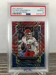 2021 Panini Select Patrick Mahomes II #202 Tri Color Prizm /149 PSA 10 | Chiefs
