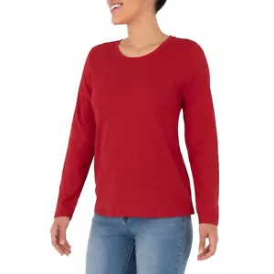 Time And Tru Women's Long Sleeve T Shirt MEDIUM (8-10) Red New - Picture 1 of 1