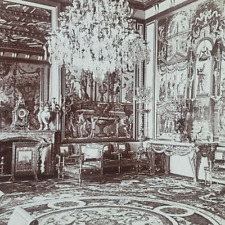 France Royal Palace Reception Room Catherine de Medicis Fontainebleau Stereoview