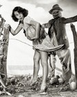 Vintage 1940s Gloria Saunders Halloween Pinup Creepy Scarecrow 8x10 Photo Print