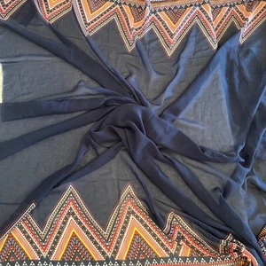 Multicolor Chevron Print Poly Print Chiffon Fabric - By the Yard - Picture 1 of 5