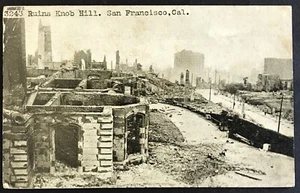 Ruinas de San Francisco Knob Hill 1906 terremoto Cal A55 - Imagen 1 de 2