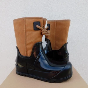 UGG RAINCLOUD LACE SUEDE WATERPROOF WOOL LINED RAIN BOOTS, US 9/ EUR 40 ~NEW - Picture 1 of 6