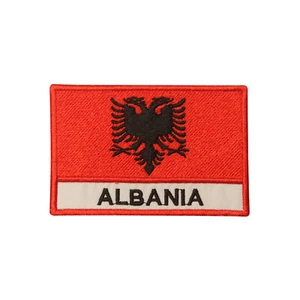 Albania National Country Flag Patch Iron On Patch Sew On Badge Embroidered Patch - Picture 1 of 1