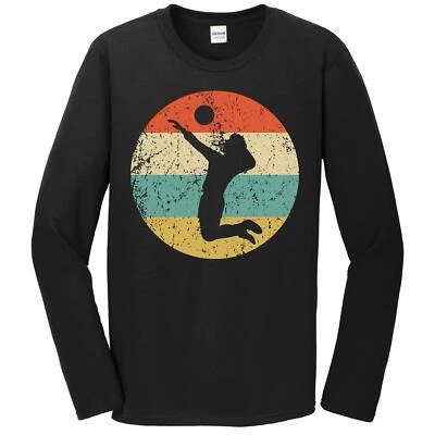 Volleyball Shirt - Vintage Retro Volleyball Player Long Sleeve T-Shirt - Image 1 of 2