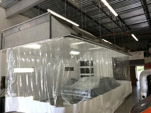 Industrial Commercial Clear PVC Auto Body Painting Booth Curtain Enclosure Wall - Picture 1 of 4