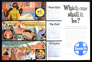 Original Railroad & Trains AD Santa Fe Super Chief train Vintage Ad - Picture 1 of 1