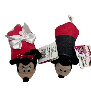 DISNEY JUNIOR MICKEY MINNIE MOUSE PILLOW PET MINIS 5.5 IN. SET SUPER CUTE NEW - Picture 1 of 6