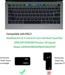 Keyboard Cover Ultra Thin Keyboard Protector Skin for MacBook Pro Blue Gradient - Picture 1 of 6