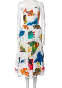 2K Auth NWT Stella JEAN Cotton STRAPLESS Midi DRESS - Picture 1 of 3