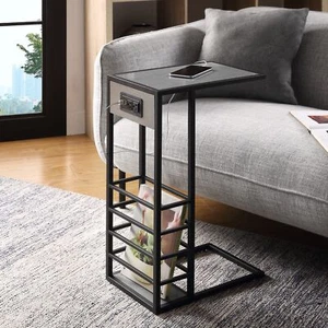 Mesa C Loft Lyfe Alder Moderna Extremo con Puertos de Carga USB y Tomacorrientes - Imagen 1 de 7