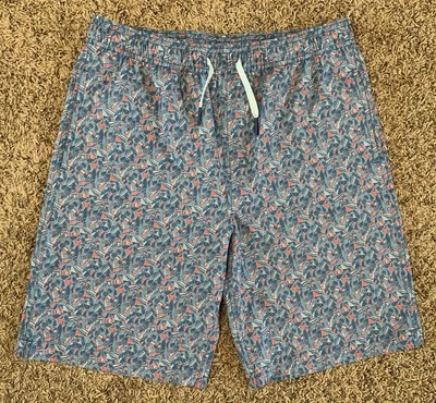 Bermuda de praia Southern Tide masculina tamanho XL (16) azul peixe preppy piscina - Imagem 1 de 4