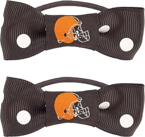 Cleveland Browns 3" Schleife Zopf Halter - 2er Set Haarschmuck - Bild 1 von 1