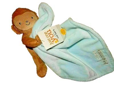 6B NUEVO CON ETIQUETAS Carter's I Adore Mommy MONKEY Sonajero Terciopelo Seguridad Lovey Cuna Manta Foto 1 de 4